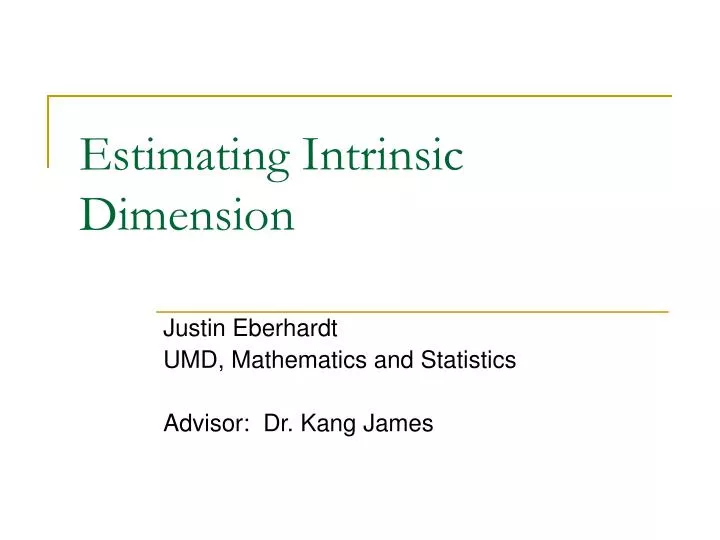 estimating intrinsic dimension