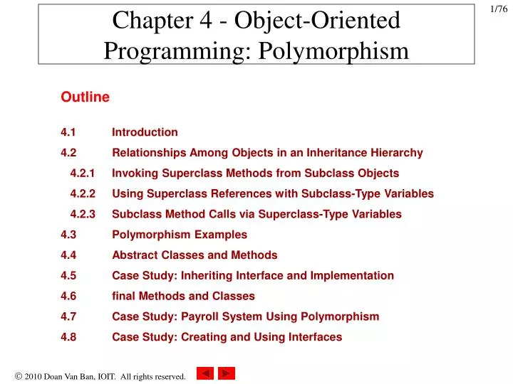 chapter 4 object oriented programming polymorphism