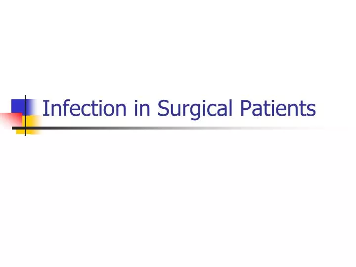 infection in surgical patients