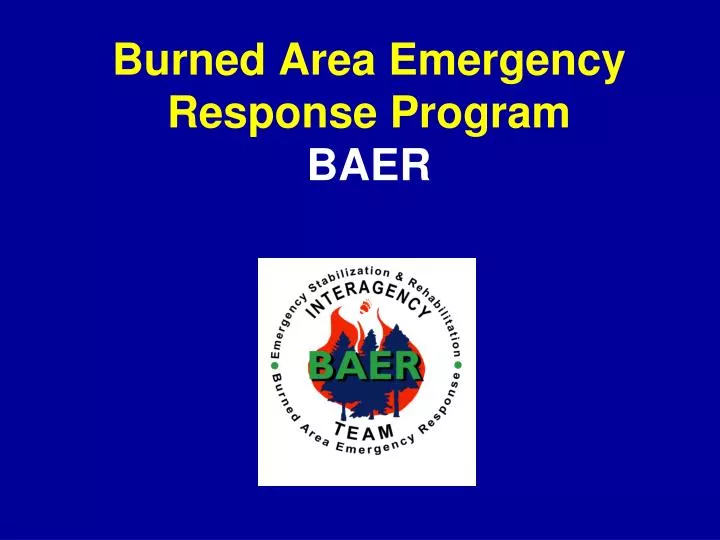 burned area emergency response program baer