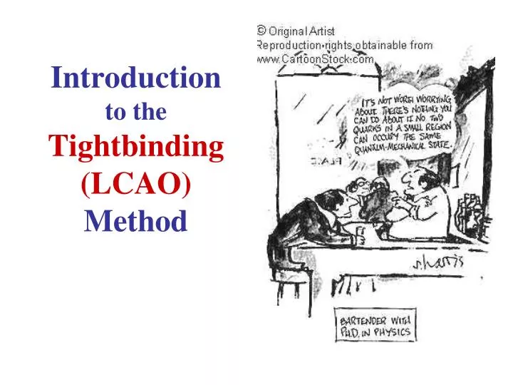 introduction to the tightbinding lcao method