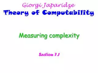 Measuring complexity