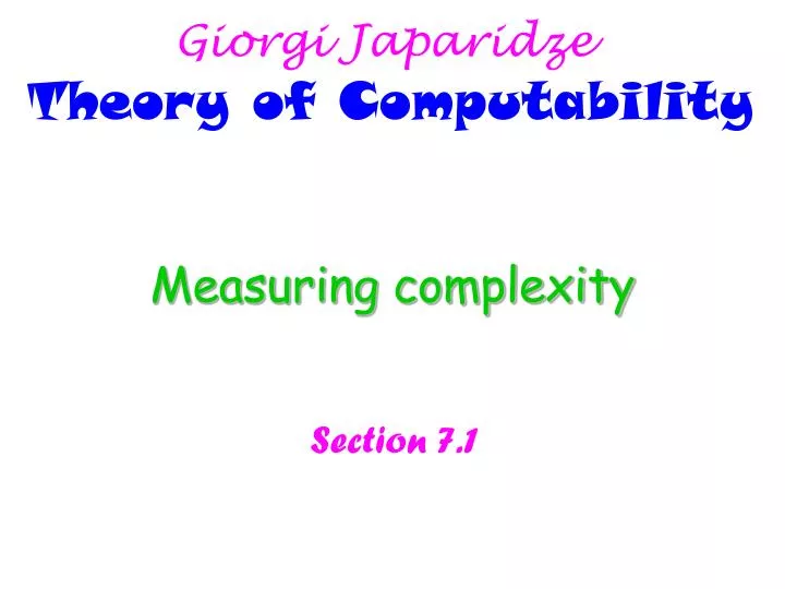 measuring complexity