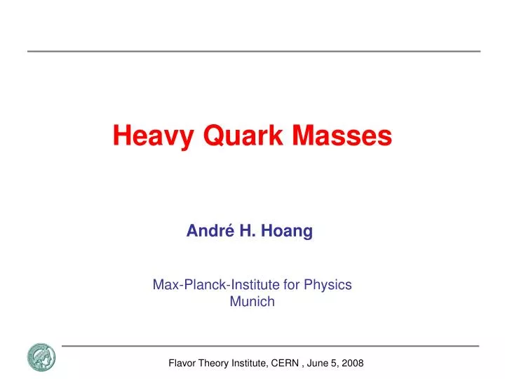 heavy quark masses