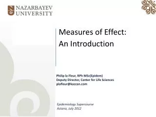 Measures of Effect: An Introduction