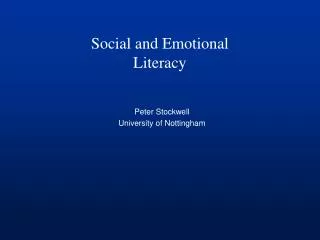 Social and Emotional Literacy