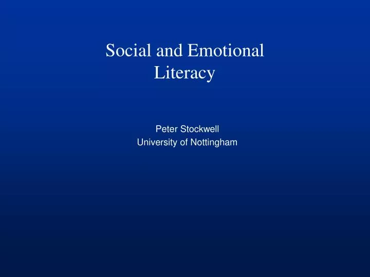 social and emotional literacy