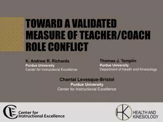 Toward a Validated Measure of Teacher/Coach Role Conflict