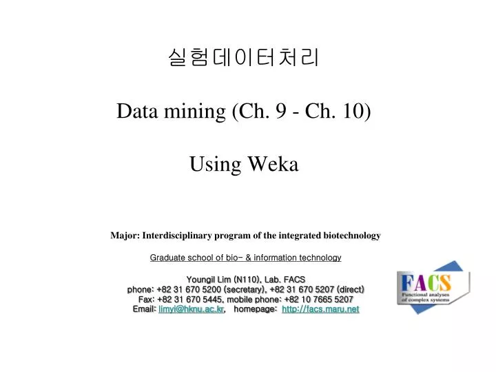 data mining ch 9 ch 10 using weka