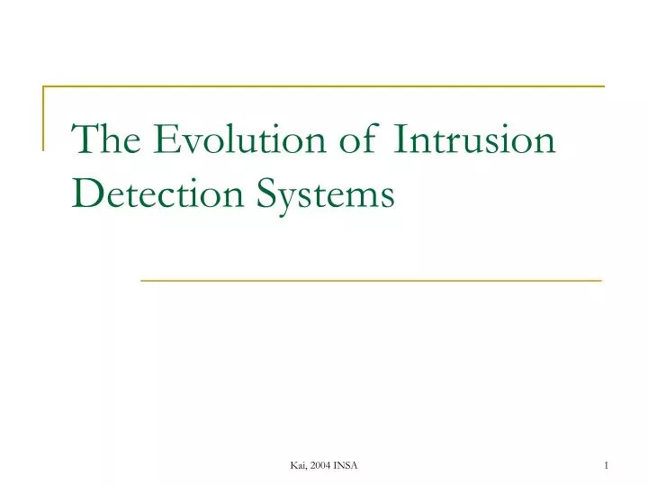 the evolution of intrusion detection systems