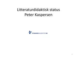 litteraturdidaktisk status peter kaspersen