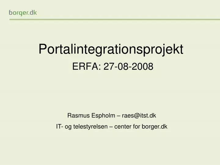 portalintegrationsprojekt erfa 27 08 2008