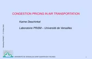 CONGESTION PRICING IN AIR TRANSPORTATION