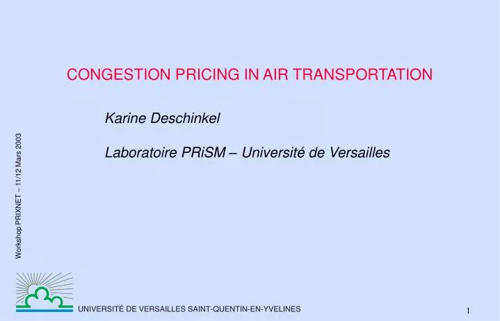 congestion pricing in air transportation