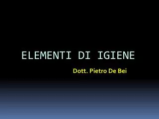 elementi di igiene