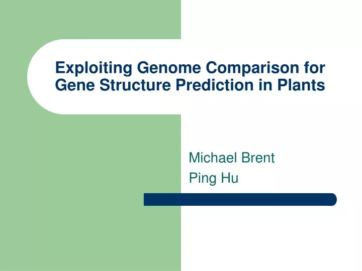 exploiting genome comparison for gene structure prediction in plants