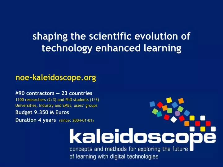 shaping the scientific evolution of technology enhanced learning