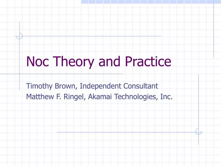 noc theory and practice