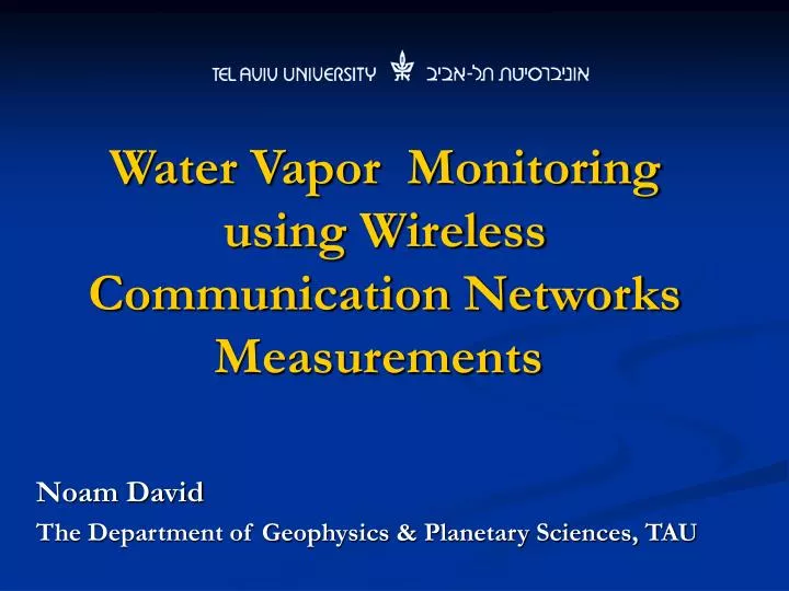 water vapor monitoring using wireless communication networks measurements