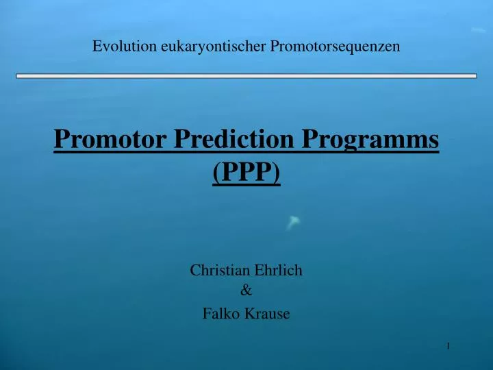 promotor prediction programms ppp