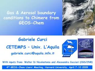 Gas &amp; Aerosol boundary conditions to Chimere from GEOS-Chem