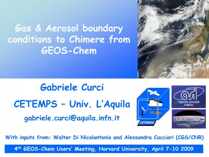 gas aerosol boundary conditions to chimere from geos chem