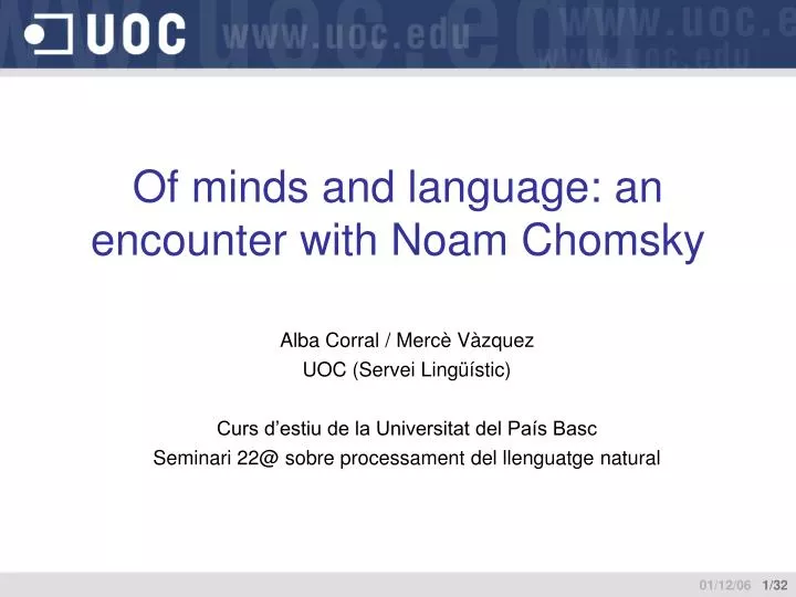 of minds and language an encounter with noam chomsky
