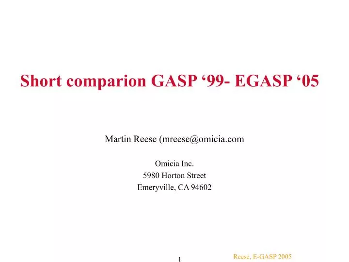short comparion gasp 99 egasp 05