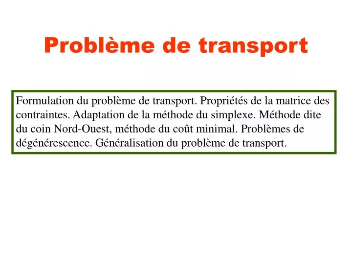 probl me de transport