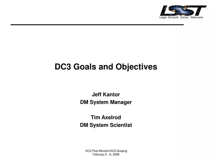 dc3 goals and objectives