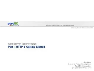 Web Server Technologies Part I: HTTP &amp; Getting Started