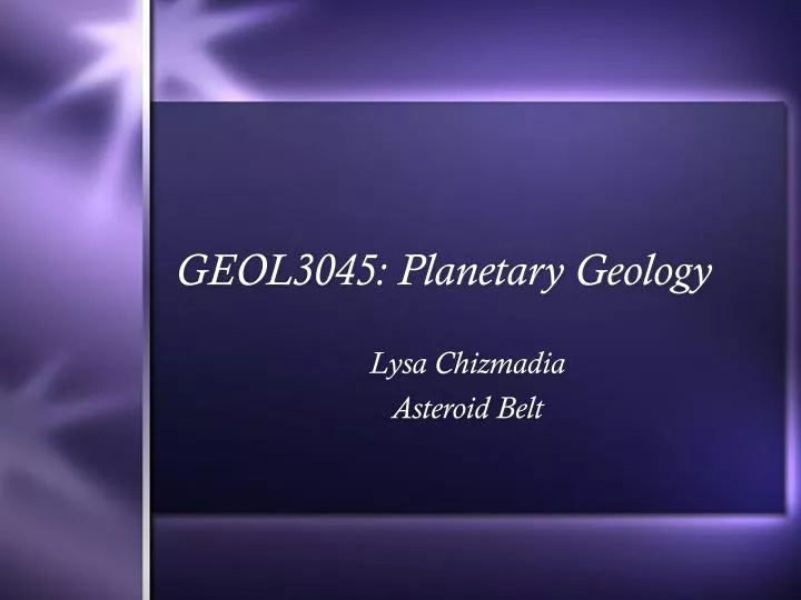 geol3045 planetary geology