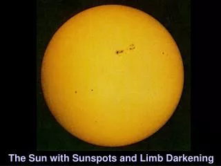The Sun with Sunspots and Limb Darkening