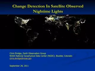 Change Detection In Satellite Observed Nightime Lights