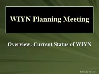 Overview: Current Status of WIYN