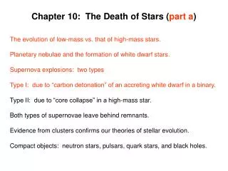 Chapter 10: The Death of Stars ( part a )