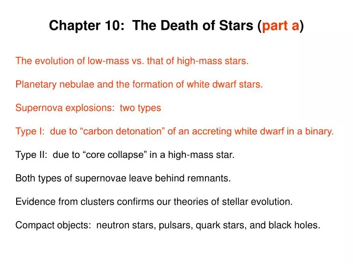 chapter 10 the death of stars part a