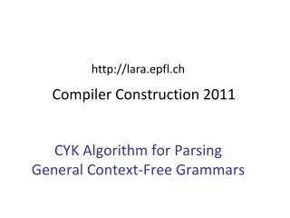 Compiler Construction 2011