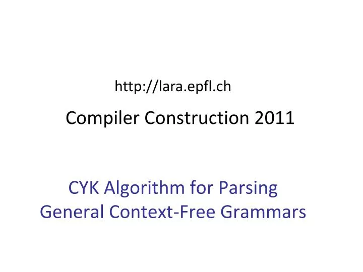 compiler construction 2011