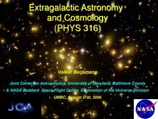 Extragalactic Astronomy and Cosmology (PHYS 316)