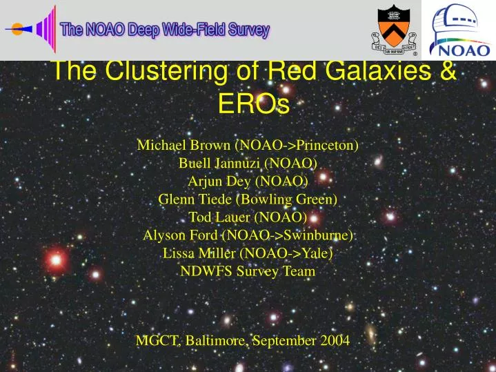 the clustering of red galaxies eros