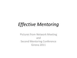 Effective Mentoring