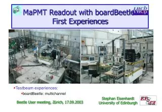 MaPMT Readout with boardBeetle: First Experiences
