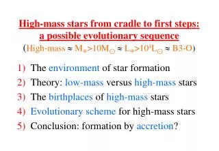The environment of star formation Theory: low-mass versus high-mass stars