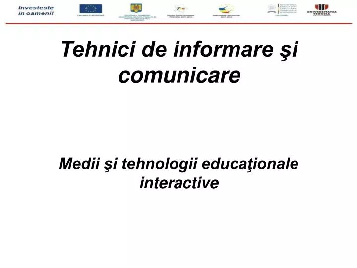 tehnici de informare i comunicare