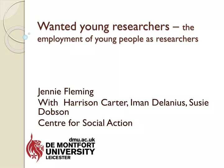 wanted young researchers the employment of young people as researchers