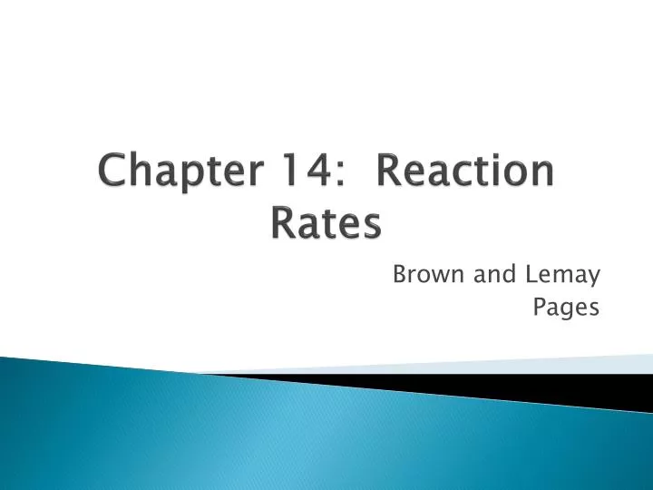 chapter 14 reaction rates