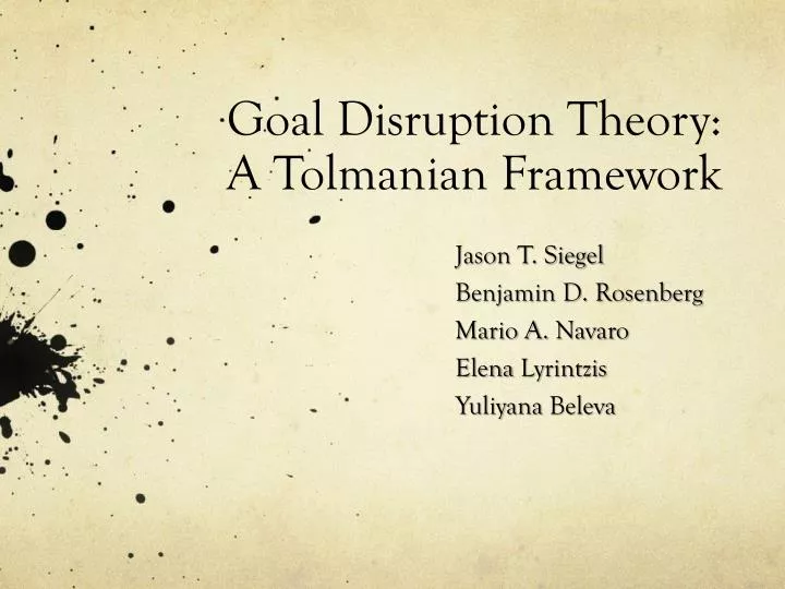 goal disruption theory a tolmanian framework