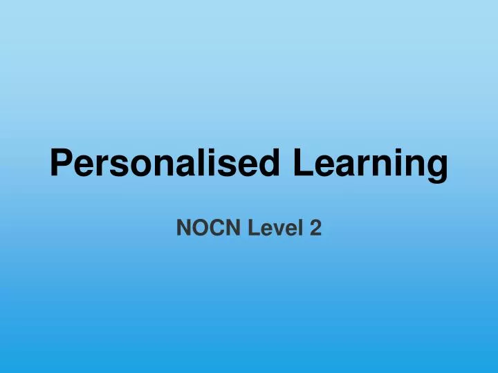 personalised learning