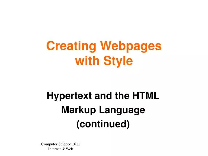creating webpages with style